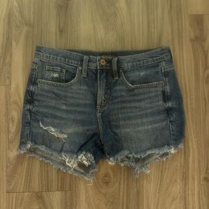 Silver mid thigh jean shorts